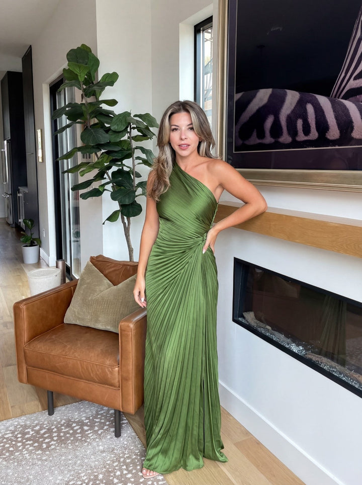 Aurelia | Ein-Schulter Faltenkleid