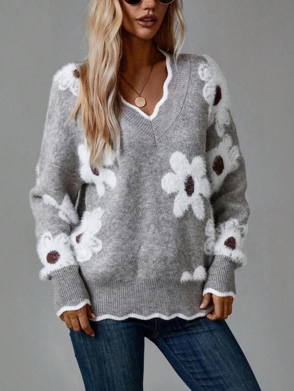 Belinha - Elegante Bluse mit V-Ausschnitt und floralem Muster
