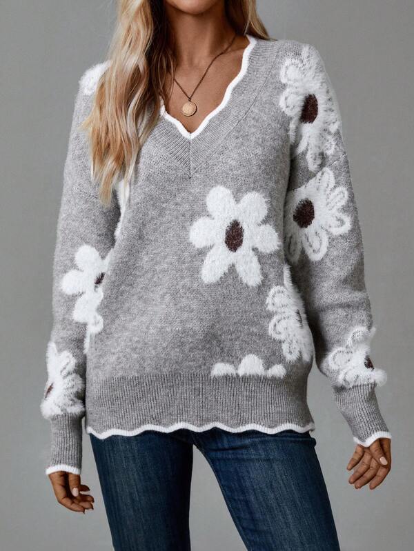 Belinha - Elegante Bluse mit V-Ausschnitt und floralem Muster