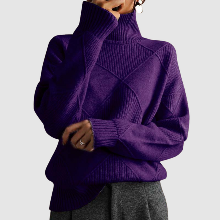 Ester - Texturierter Pullover mit Rollkragen