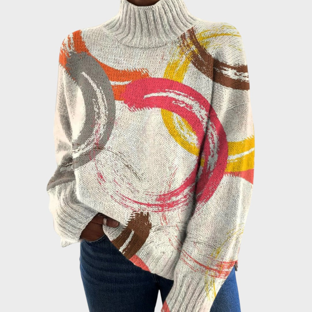 Eduarda - Künstlerischer Pullover mit Rollkragen
