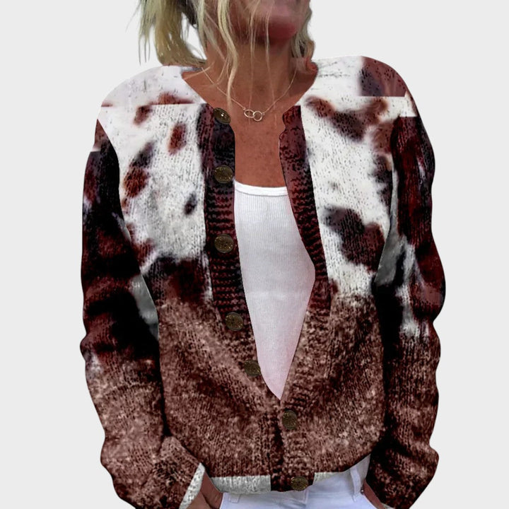 Sara – Blumenstrickjacke für den Herbst