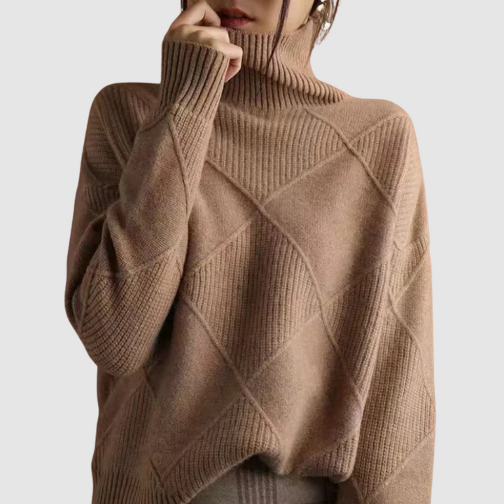 Ester - Texturierter Pullover mit Rollkragen
