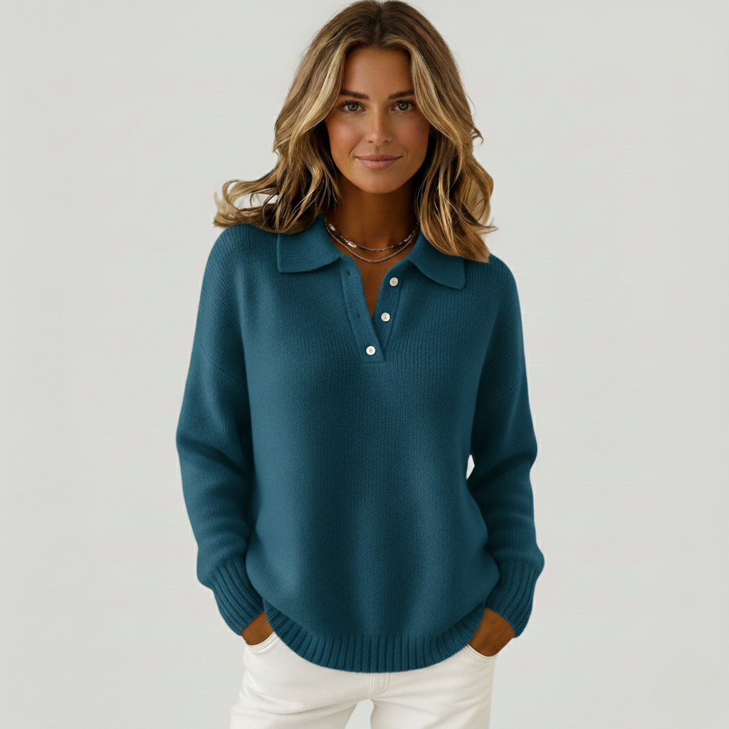 Clémentine | Weicher Pullover mit Kragen