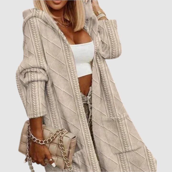 Lucie - Langer Cardigan mit Kapuze
