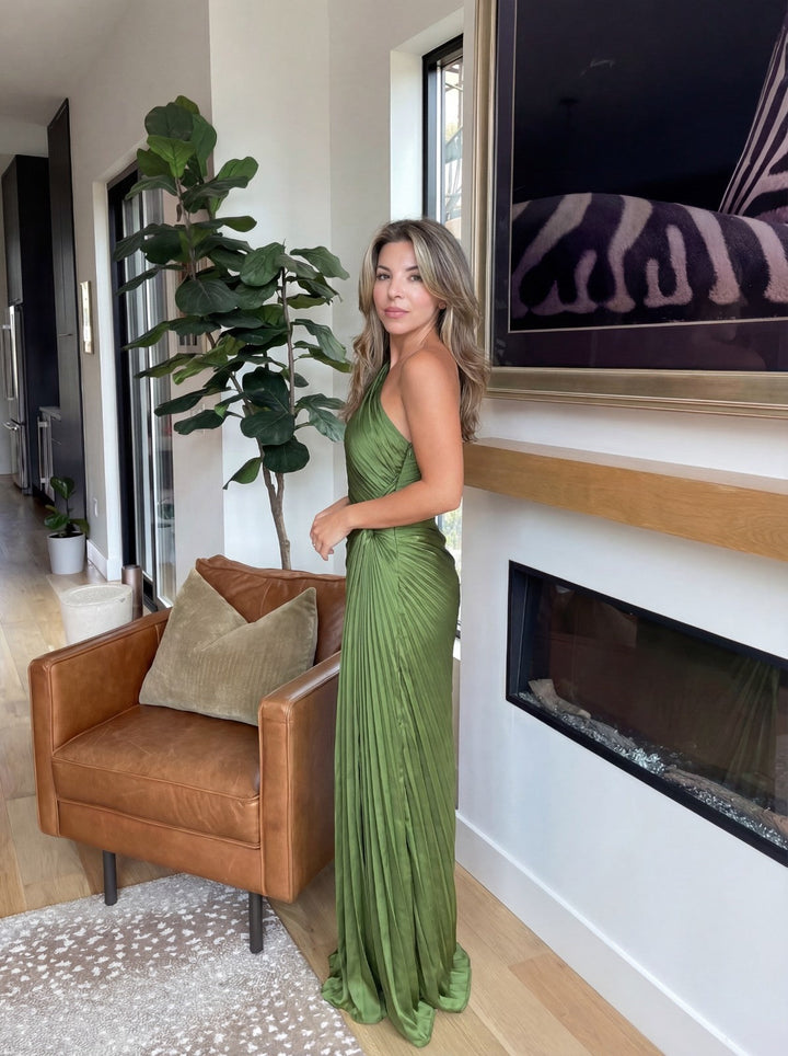 Aurelia | Ein-Schulter Faltenkleid