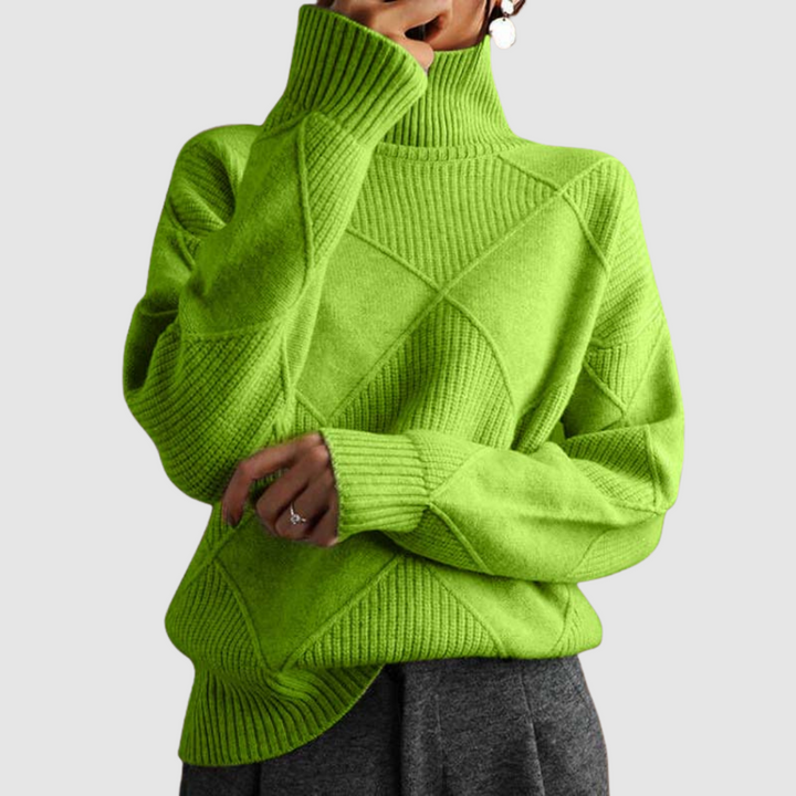 Ester - Texturierter Pullover mit Rollkragen
