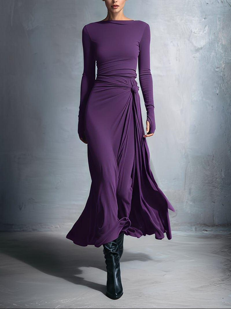Gabriella | Langes Kleid mit seitlichem Knoten