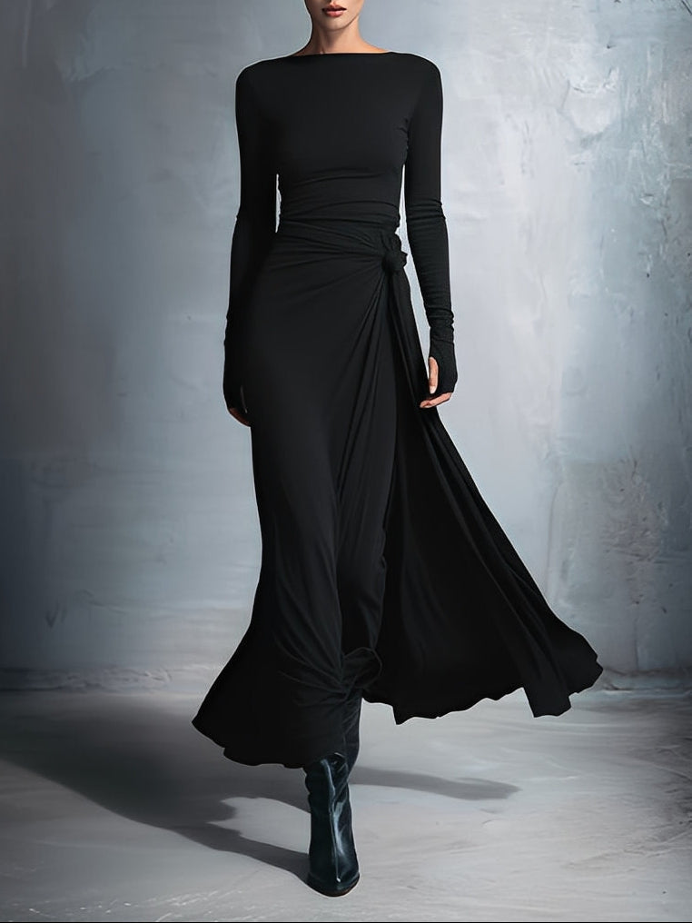 Gabriella | Langes Kleid mit seitlichem Knoten