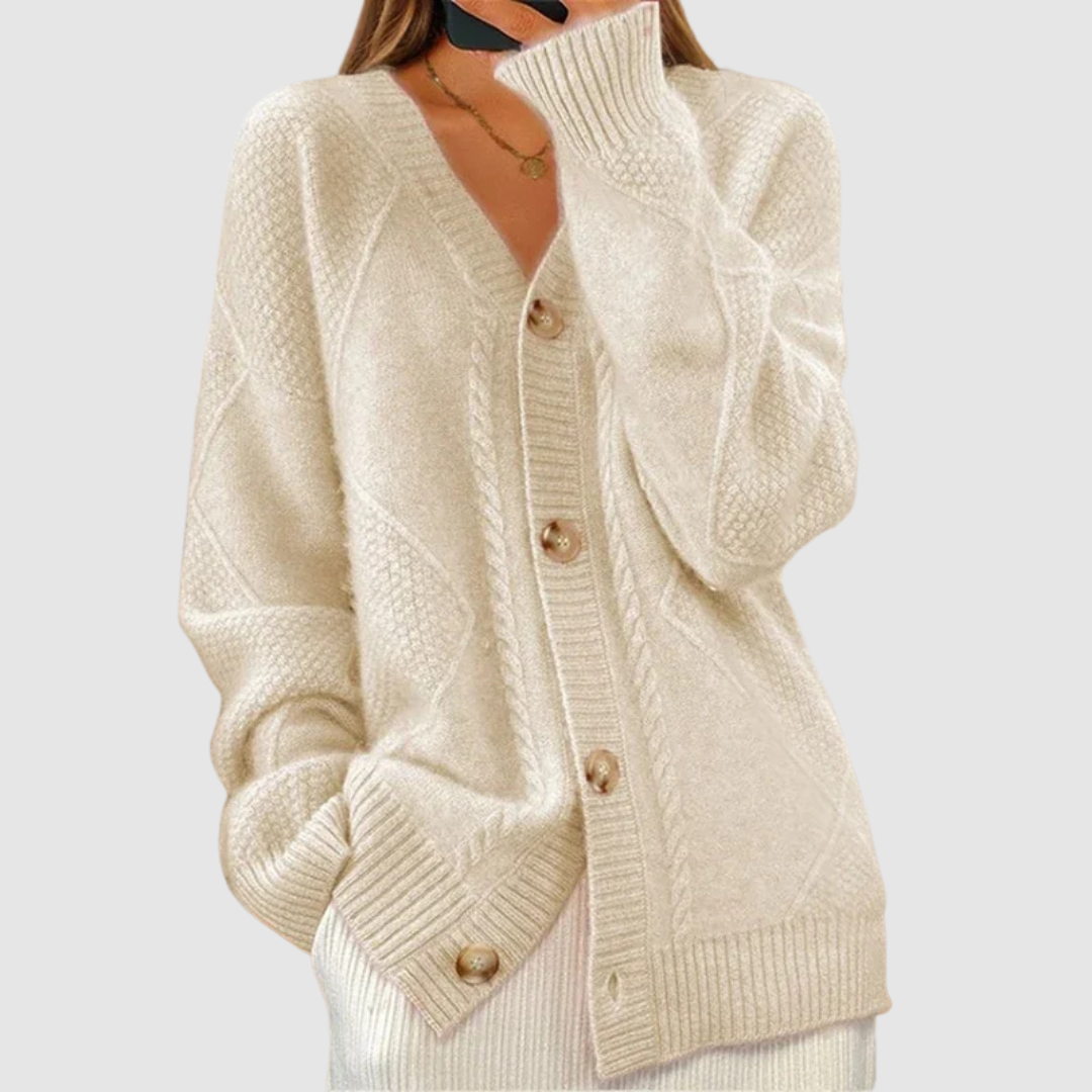 Elżbieta - Strickjacke mit geflochtenem Muster
