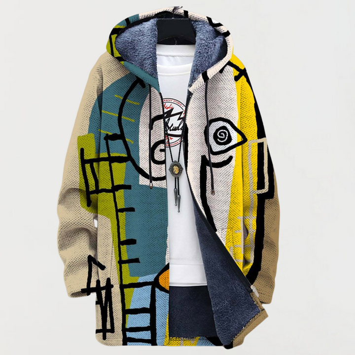 Henrike | Kapuzenjacke mit abstraktem Linienmuster