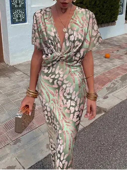 Élina | Midi Kleid aus Satin mit skulptierender Taille