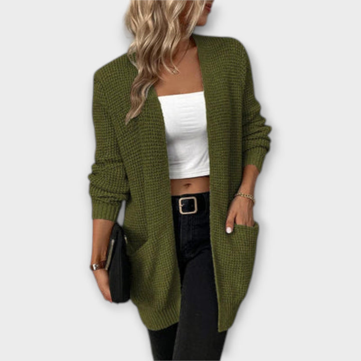 Nancy - bequemer, geflochtener Cardigan mit Taschen