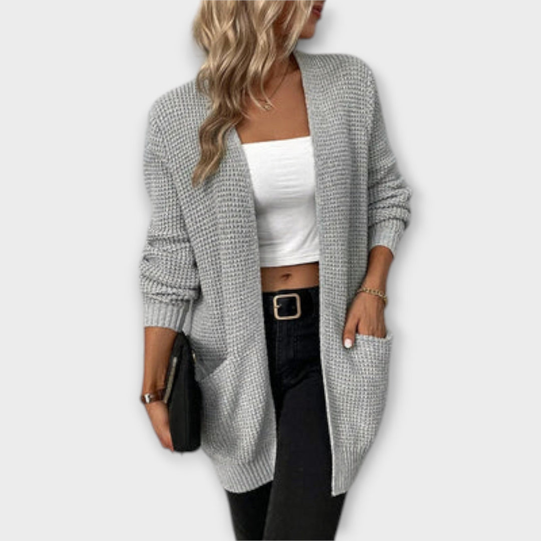 Nancy - bequemer, geflochtener Cardigan mit Taschen