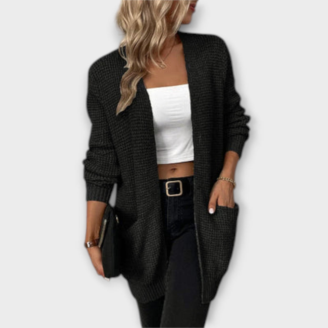 Nancy - bequemer, geflochtener Cardigan mit Taschen