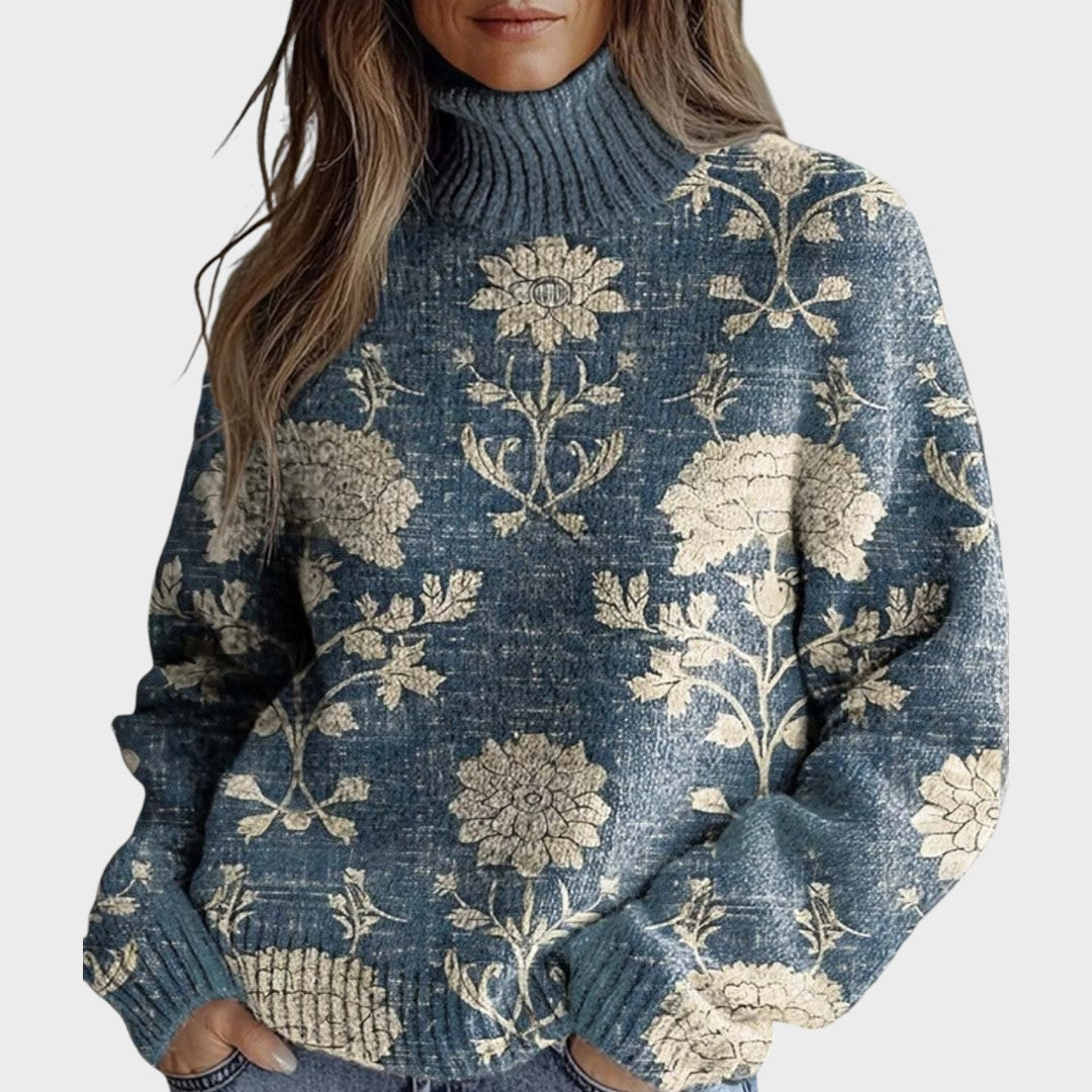 Alice - Künstlerischer Pullover mit Rollkragen
