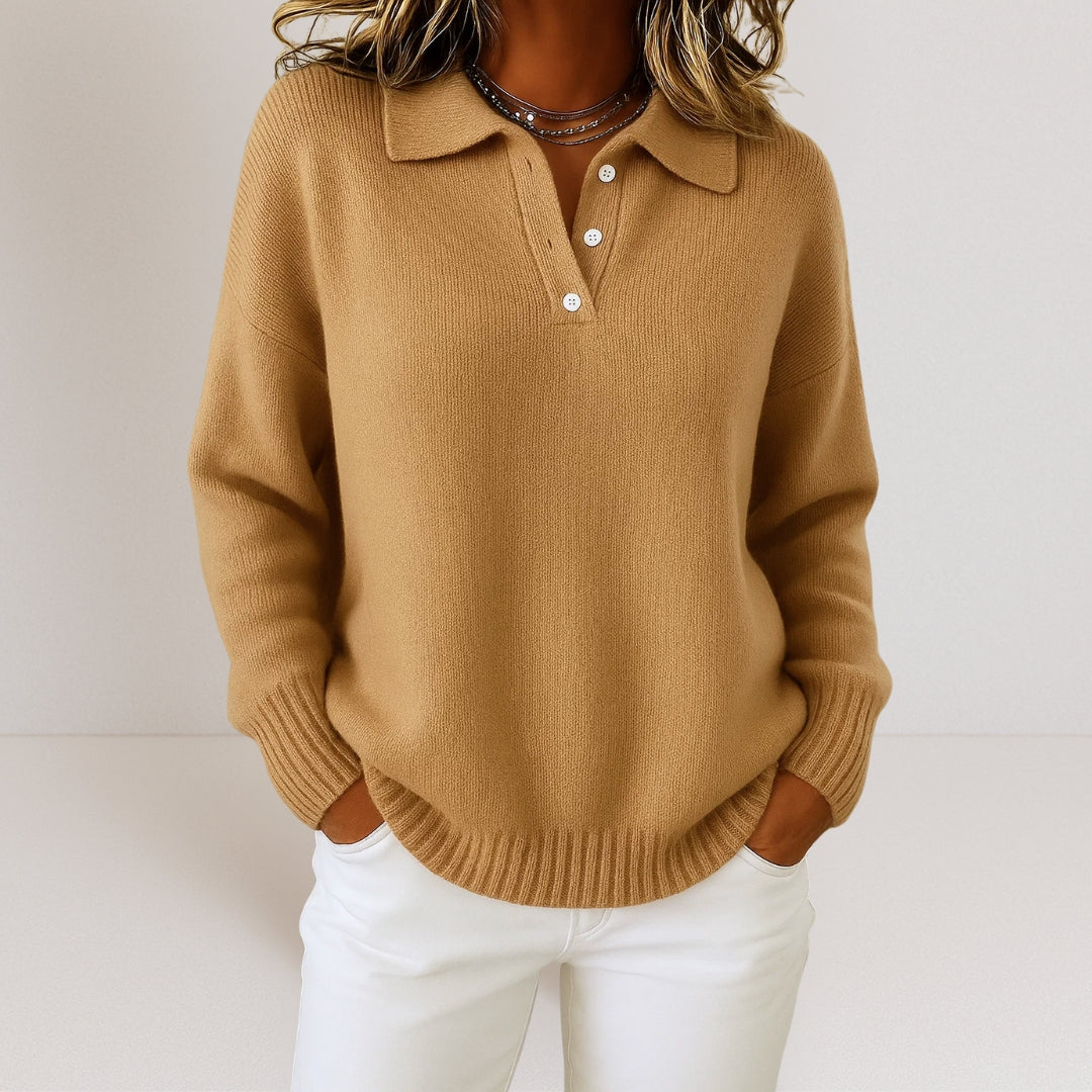 Clémentine | Weicher Pullover mit Kragen