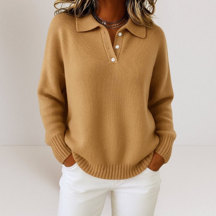 Clémentine | Weicher Pullover mit Kragen
