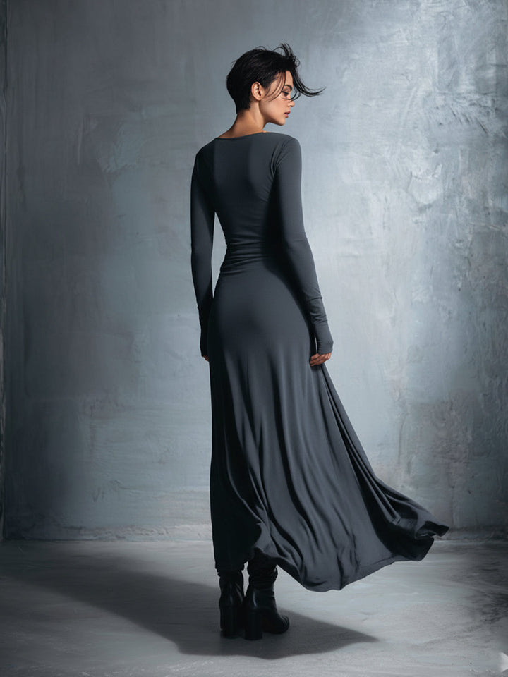 Gabriella | Langes Kleid mit seitlichem Knoten