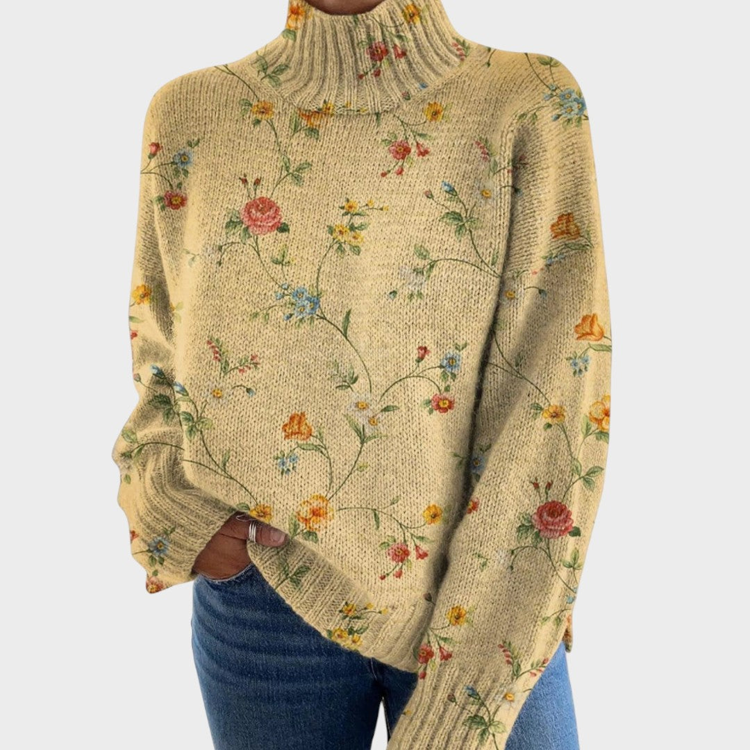 Andreia - Künstlerischer Pullover mit Rollkragen