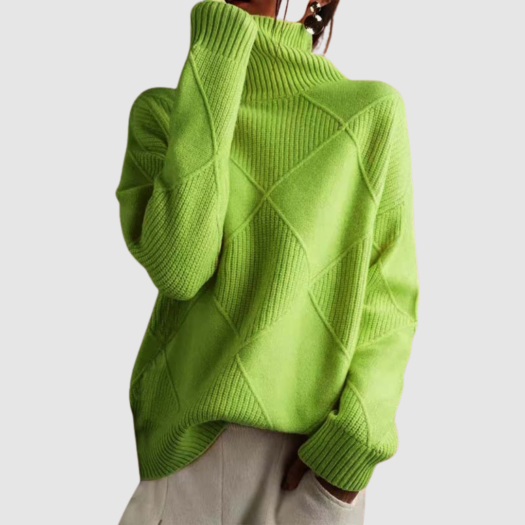 Ester - Texturierter Pullover mit Rollkragen