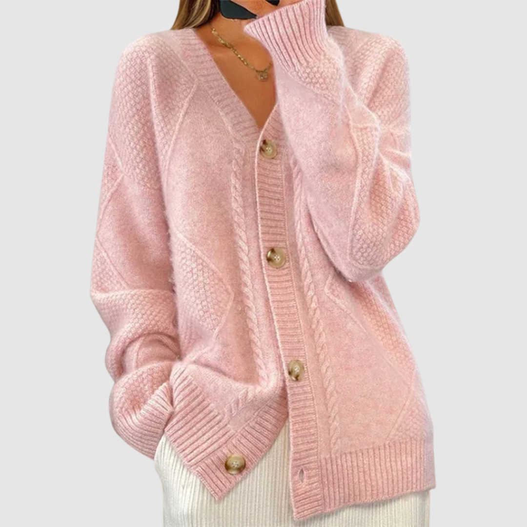 Elżbieta - Strickjacke mit geflochtenem Muster