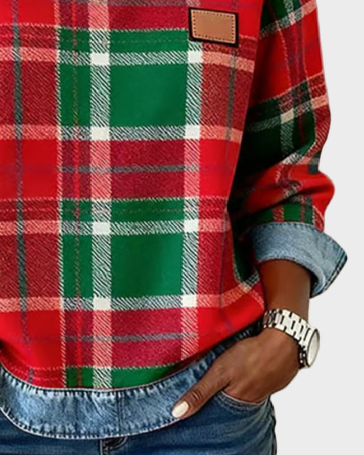 Ivy – Damen Sweatshirt mit Patchwork-Muster