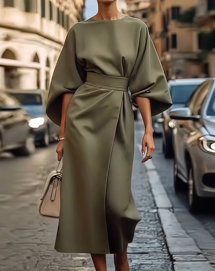 Valentina | Elegantes Maxikleid mit Volumenärmeln