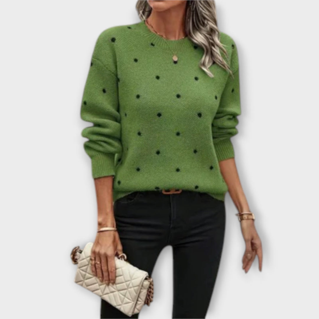 Ava – lockerer Pullover mit langen Ärmeln im Punkte-Design