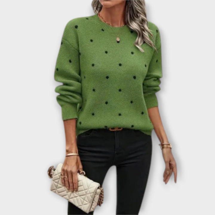 Ava – lockerer Pullover mit langen Ärmeln im Punkte-Design