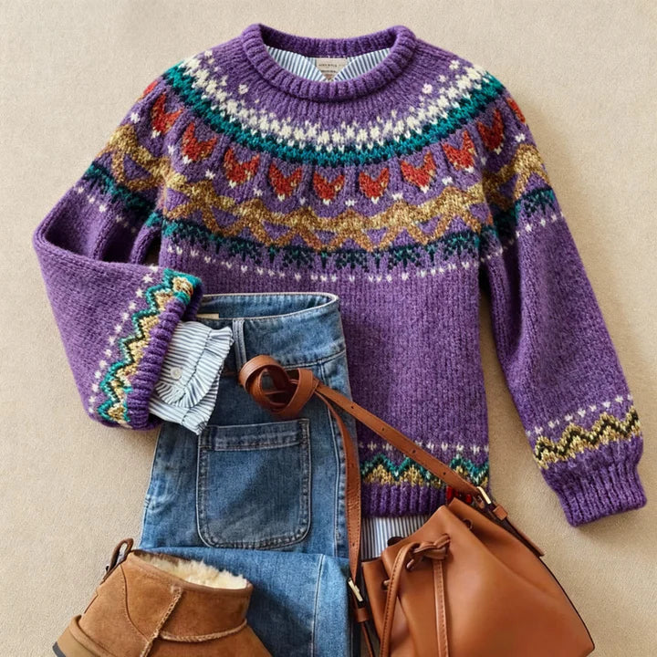 Silvia | Klassischer Vintage-Strickpullover