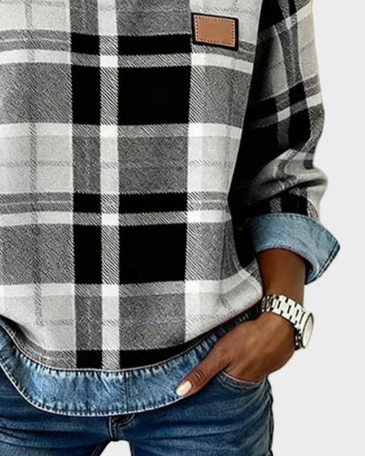 Ivy – Damen Sweatshirt mit Patchwork-Muster