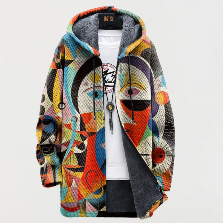 Henrike | Kapuzenjacke mit abstraktem Linienmuster