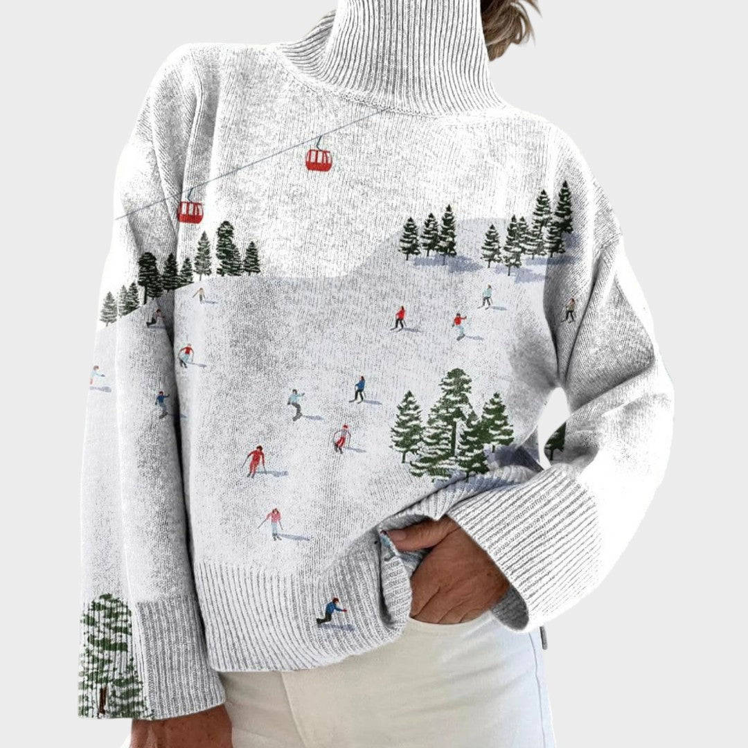 Francisca - Künstlerischer Pullover mit Rollkragen