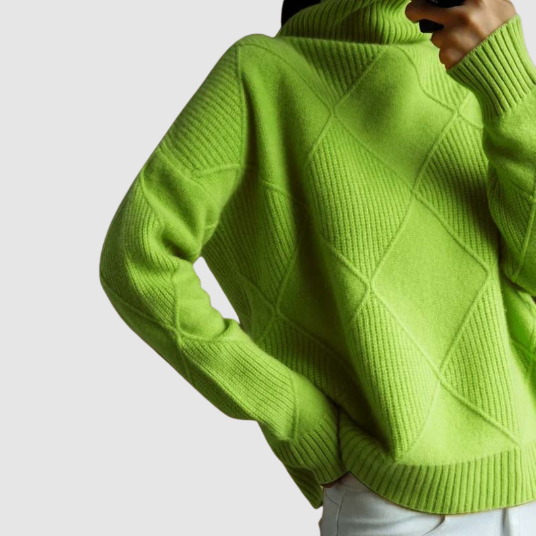 Ester - Texturierter Pullover mit Rollkragen