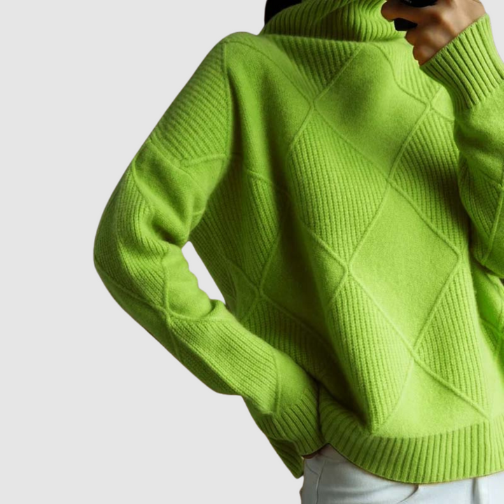 Ester - Texturierter Pullover mit Rollkragen