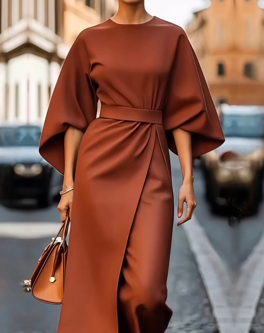 Valentina | Elegantes Maxikleid mit Volumenärmeln