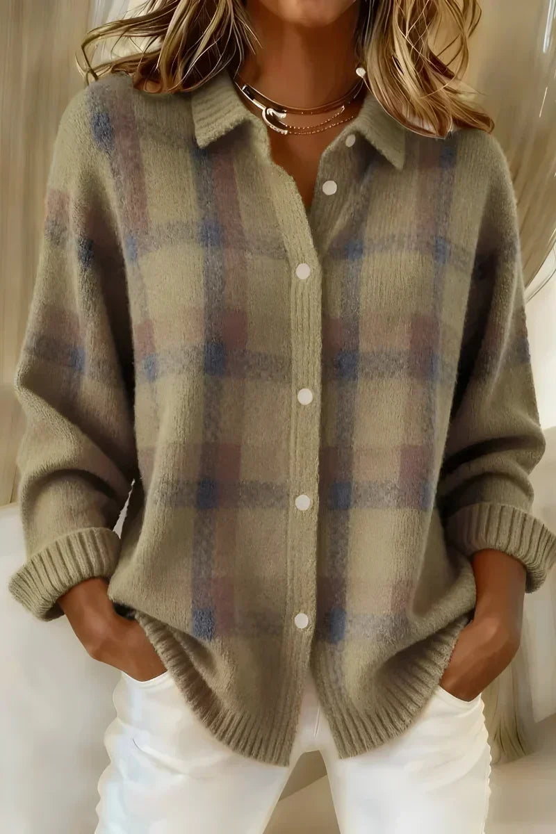 Taylor | Kuschelige karierte Strickjacke