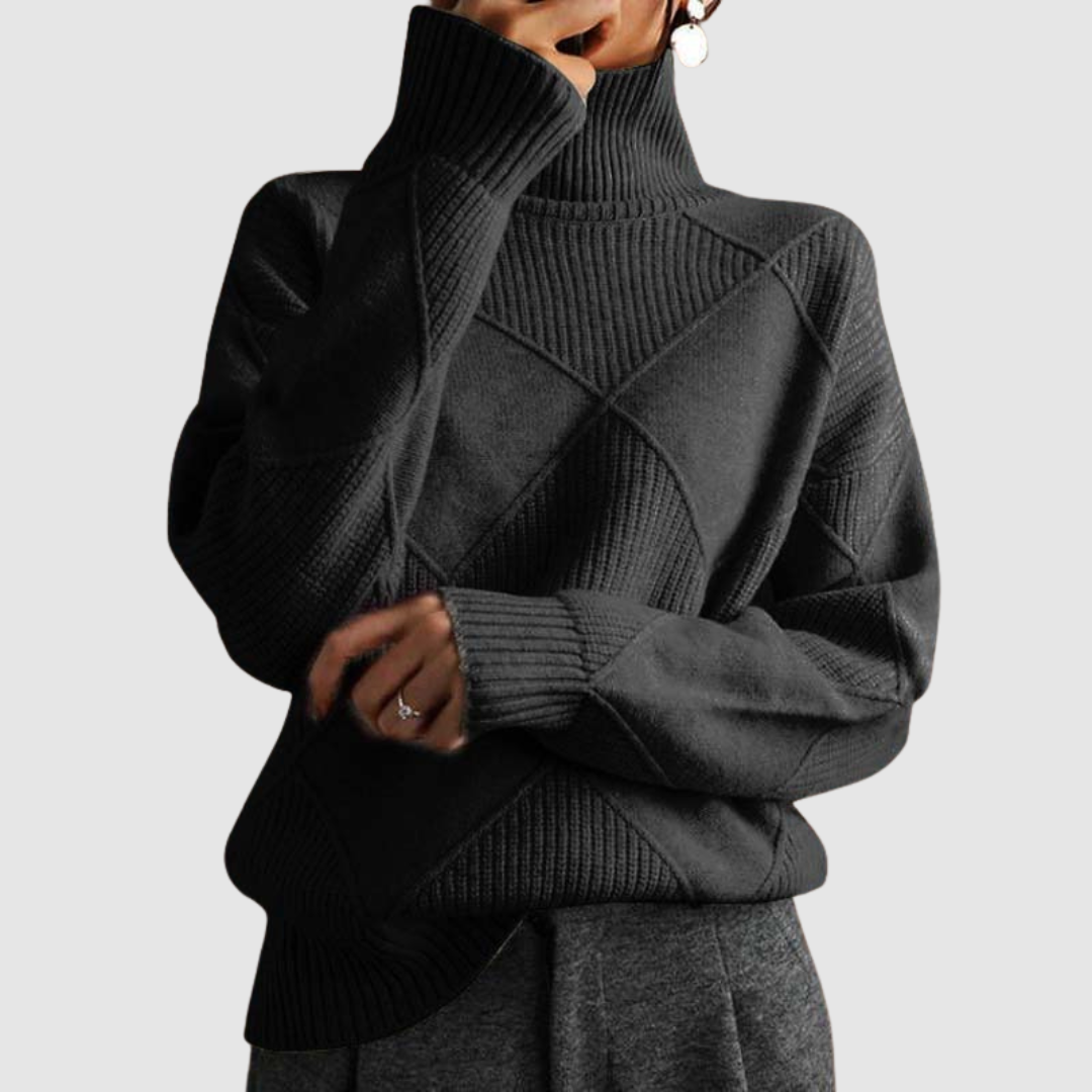 Ester - Texturierter Pullover mit Rollkragen