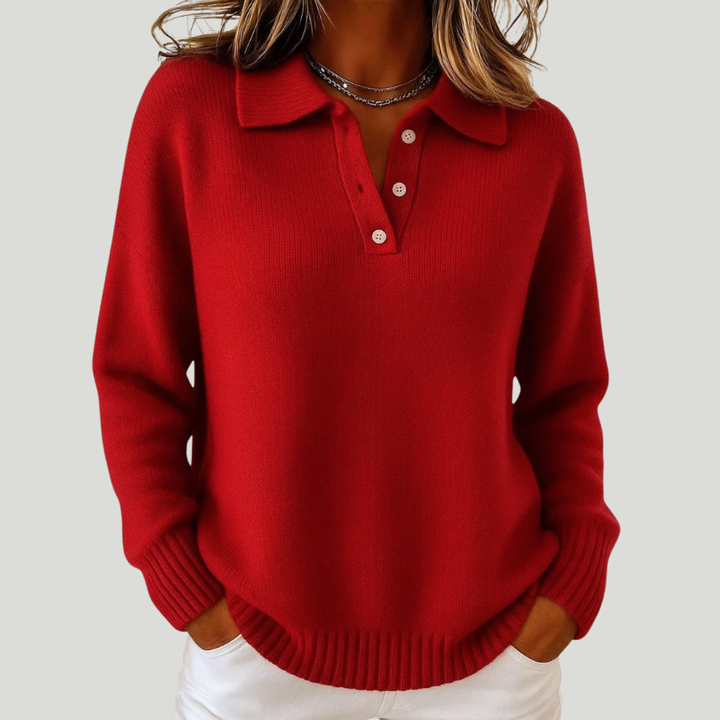 Clémentine | Weicher Pullover mit Kragen