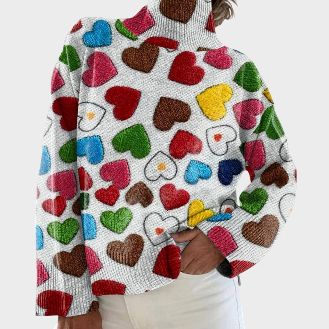 Aurora - Künstlerischer Pullover mit Rollkragen