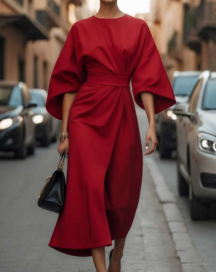 Valentina | Elegantes Maxikleid mit Volumenärmeln