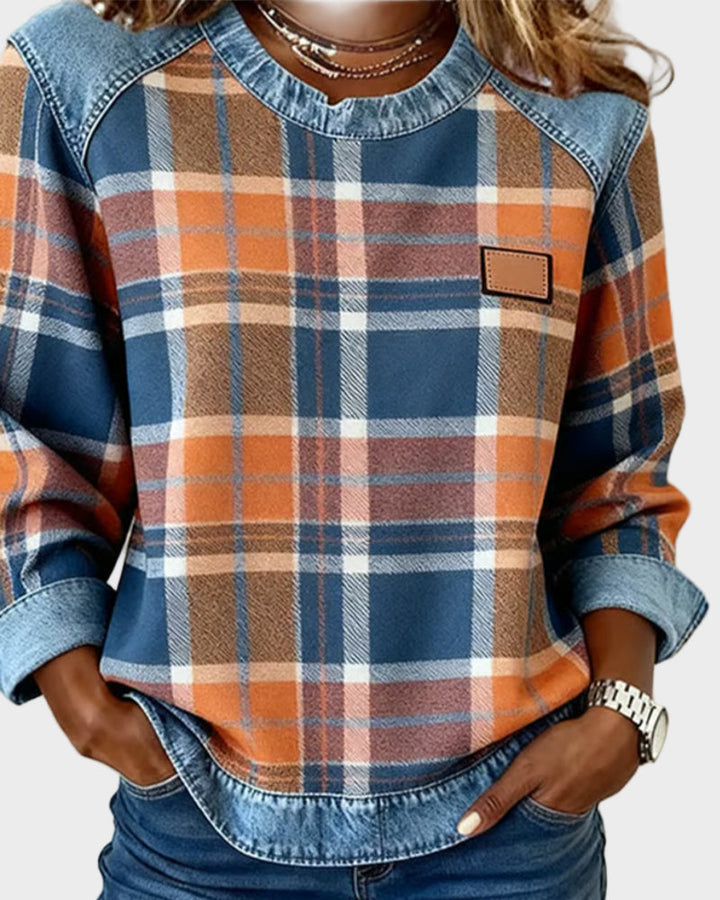 Ivy – Damen Sweatshirt mit Patchwork-Muster