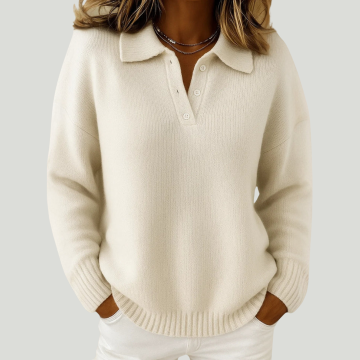 Clémentine | Weicher Pullover mit Kragen