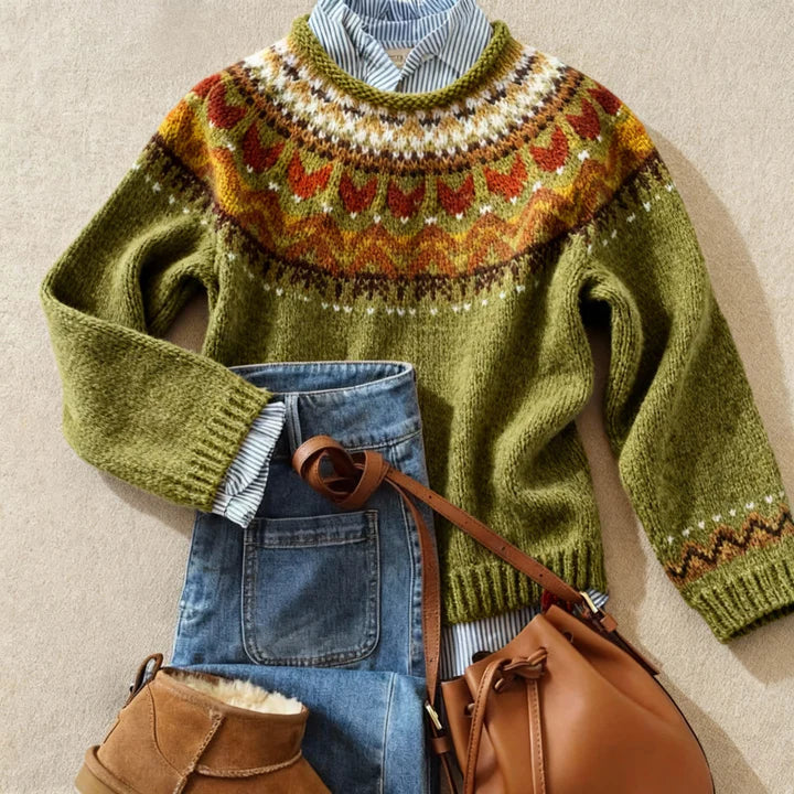 Alba | Klassischer Vintage-Strickpullover