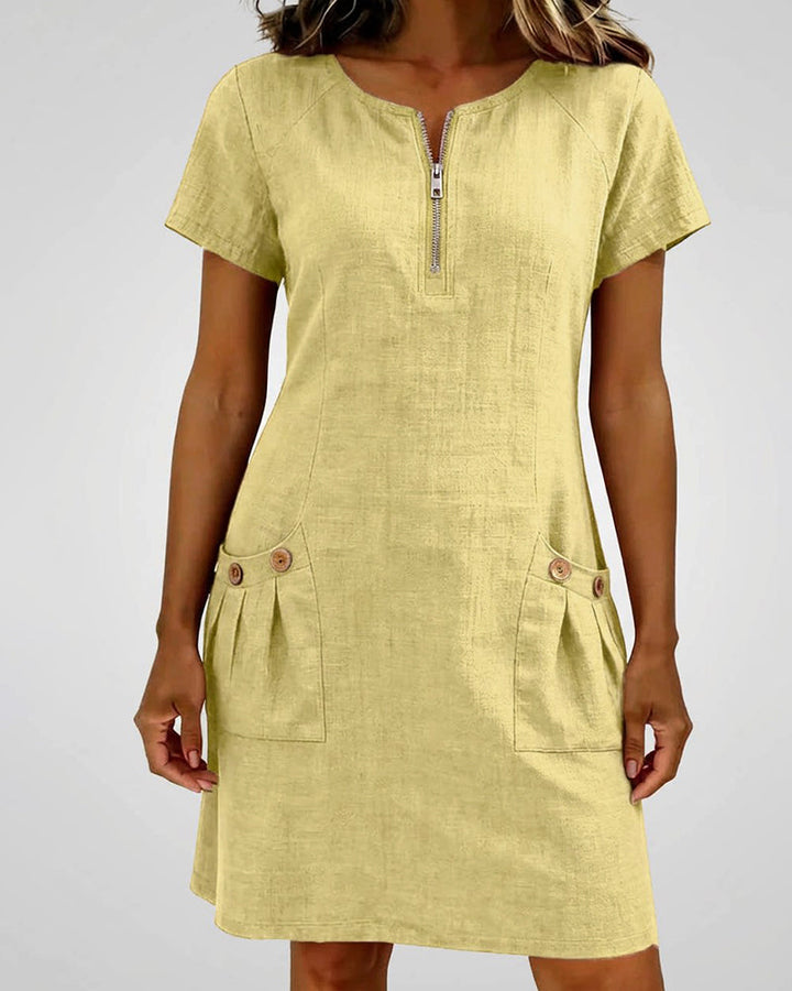 Van Elst Mode® | Baumwollkleid mit Reißverschluss