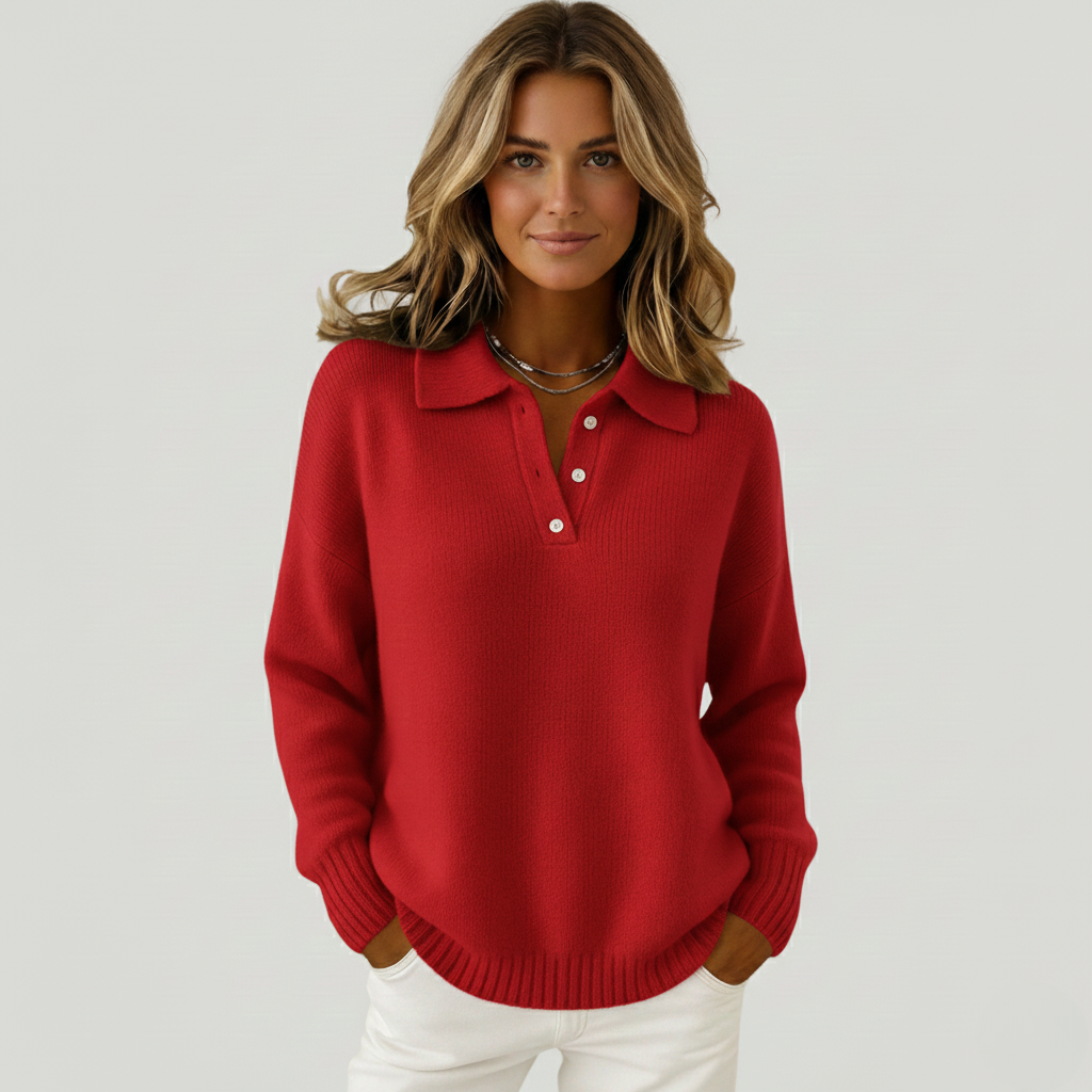 Clémentine | Weicher Pullover mit Kragen