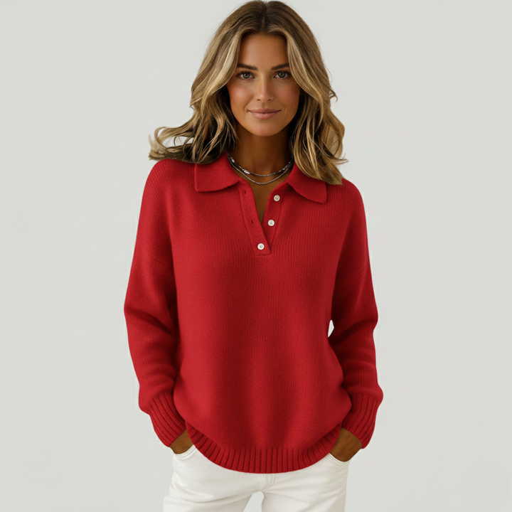 Clémentine | Weicher Pullover mit Kragen
