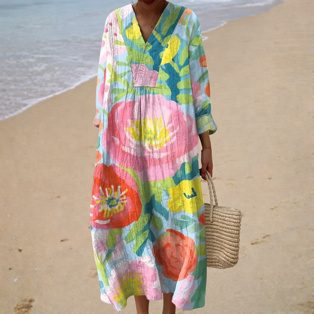 Luise | Figurschmeichelndes Sommerkleid mit Print