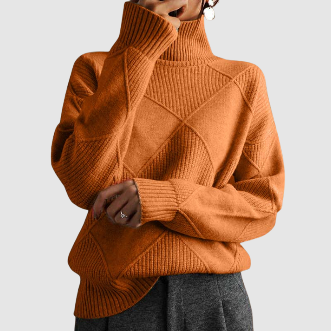 Ester - Texturierter Pullover mit Rollkragen